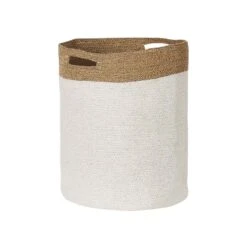 Beliani Mand KARDH - Wit Katoen -Huishoudelijke Voorwerpen Winkel 03894cd8bbf04ab0a05d92a9e1cd2740