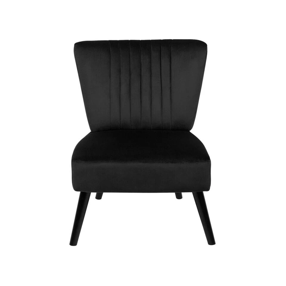 Beliani Fauteuil VAASA - Zwart Fluweel 4 Beliani Fauteuil VAASA - Zwart Fluweel - Afbeelding 4