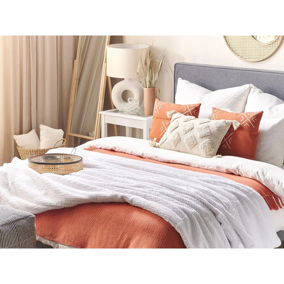 Beliani Plaid BJAS - Wit Polyester 2 Beliani Plaid BJAS - Wit Polyester - Afbeelding 2