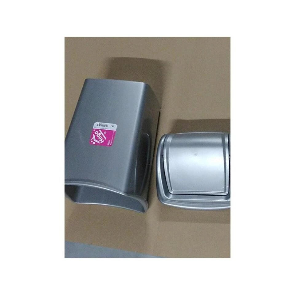 Hega Hogar Prullenbak - Grijs - Met Klapdeksel - 9 L 2 Hega Hogar Prullenbak - Grijs - Met Klapdeksel - 9 L - Afbeelding 2