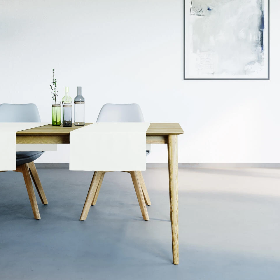 Mistral Home - Tafelloper Waterafstotend - 45x145 Cm - Wit 2 Mistral Home - Tafelloper Waterafstotend - 45x145 Cm - Wit - Afbeelding 2