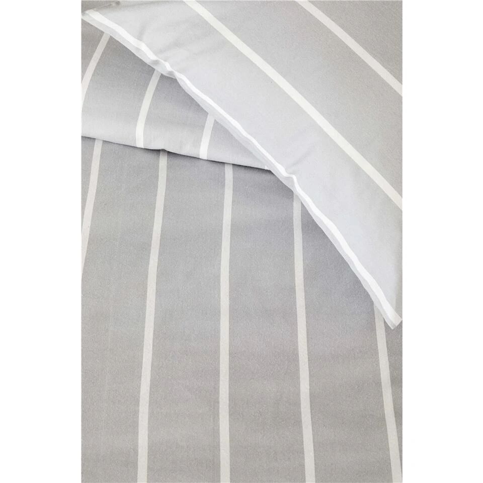 Walra - Dekbedovertrek Preppy Pinstripe - 240x220 Cm - Grijs 2 Walra - Dekbedovertrek Preppy Pinstripe - 240x220 Cm - Grijs - Afbeelding 2