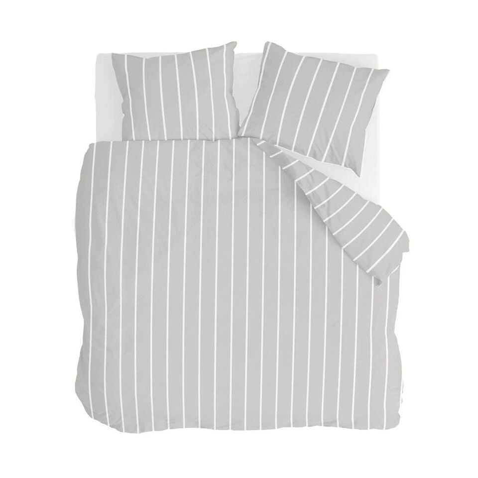 Walra - Dekbedovertrek Preppy Pinstripe - 240x220 Cm - Grijs 1 Walra - Dekbedovertrek Preppy Pinstripe - 240x220 Cm - Grijs