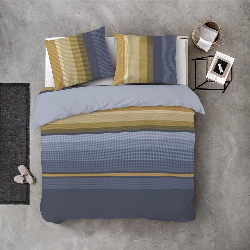 Byrklund - Dekbedovertrek Golden Stripes - 240x220 Cm - Okergeel 3 Byrklund - Dekbedovertrek Golden Stripes - 240x220 Cm - Okergeel - Afbeelding 3