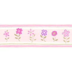 ESTAhome Zelfklevende Behangrand - Bloemen - Licht Roze - 17,06 Cm X 5 M