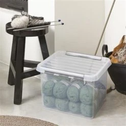 Q-line Opbergbox 26L Transparant Metaal -Huishoudelijke Voorwerpen Winkel 1000014048 0102