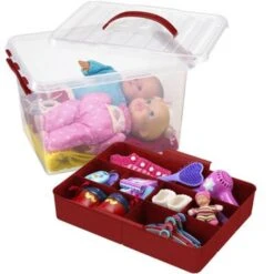 Q-line Opbergbox Met Inzet 15L Transparant Rood -Huishoudelijke Voorwerpen Winkel 1000014082 0110