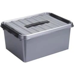 Q-line Opbergbox 15L Metaal Zwart