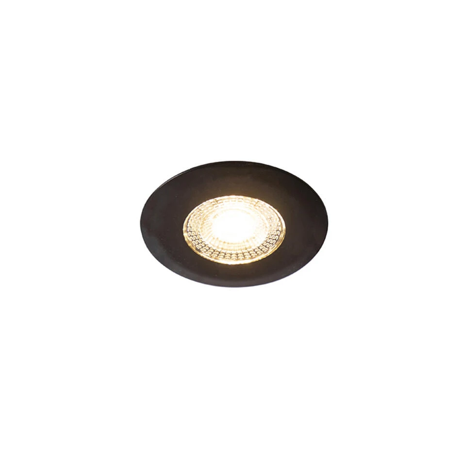 QAZQA Inbouwspot Zwart Incl. LED 3-staps Dimbaar - Ulo 1 QAZQA Inbouwspot Zwart Incl. LED 3-staps Dimbaar - Ulo