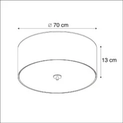 QAZQA Landelijke Plafondlamp Zwart 70 Cm - Drum 6 QAZQA Landelijke Plafondlamp Zwart 70 Cm - Drum -Huishoudelijke Voorwerpen Winkel 1000015116 0102