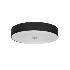 QAZQA Landelijke Plafondlamp Zwart 70 Cm - Drum