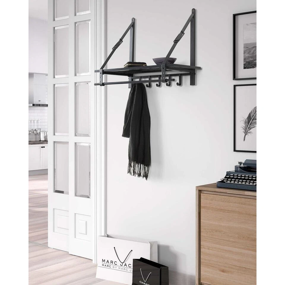 Bijnen Kapstok GRAPHITE - 27 X49 Cm - Antraciet 3 Bijnen Kapstok GRAPHITE - 27 X49 Cm - Antraciet - Afbeelding 3