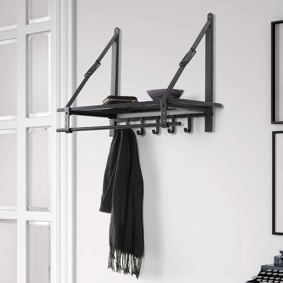 Bijnen Kapstok GRAPHITE - 27 X49 Cm - Antraciet 1 Bijnen Kapstok GRAPHITE - 27 X49 Cm - Antraciet