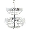 Items Fruitschaal - Etagere - 2-laags - Zilverkleurig - 39 Cm
