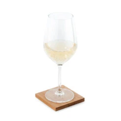 Merkloos Bellatio Design Glazenonderzetters - 4 Stuks - Bamboe - Met Houder -Huishoudelijke Voorwerpen Winkel 1000017419 0103