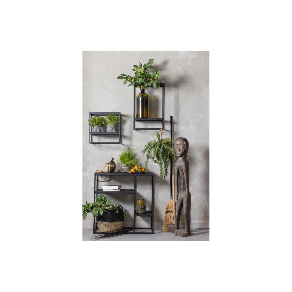 WOOOD Wandrek Verticaal Buiten Febe - Metaal - Zwart - 60x40x20 3 WOOOD Wandrek Verticaal Buiten Febe - Metaal - Zwart - 60x40x20 - Afbeelding 3