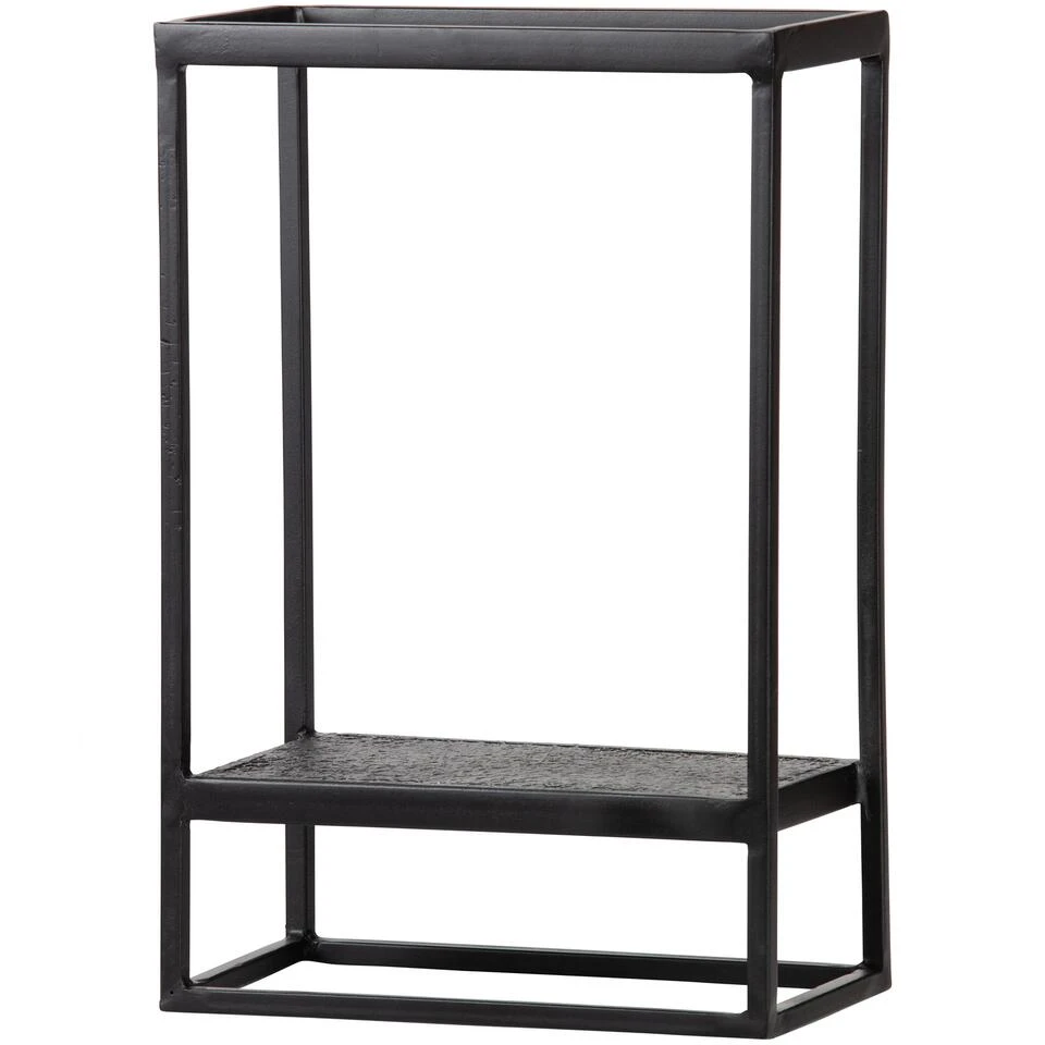 WOOOD Wandrek Verticaal Buiten Febe - Metaal - Zwart - 60x40x20 1 WOOOD Wandrek Verticaal Buiten Febe - Metaal - Zwart - 60x40x20