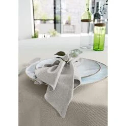 Mistral Home - Set Van 4 Servetten - Linnenlook - 43x43 Cm - Grijs -Huishoudelijke Voorwerpen Winkel 1000020780 0107