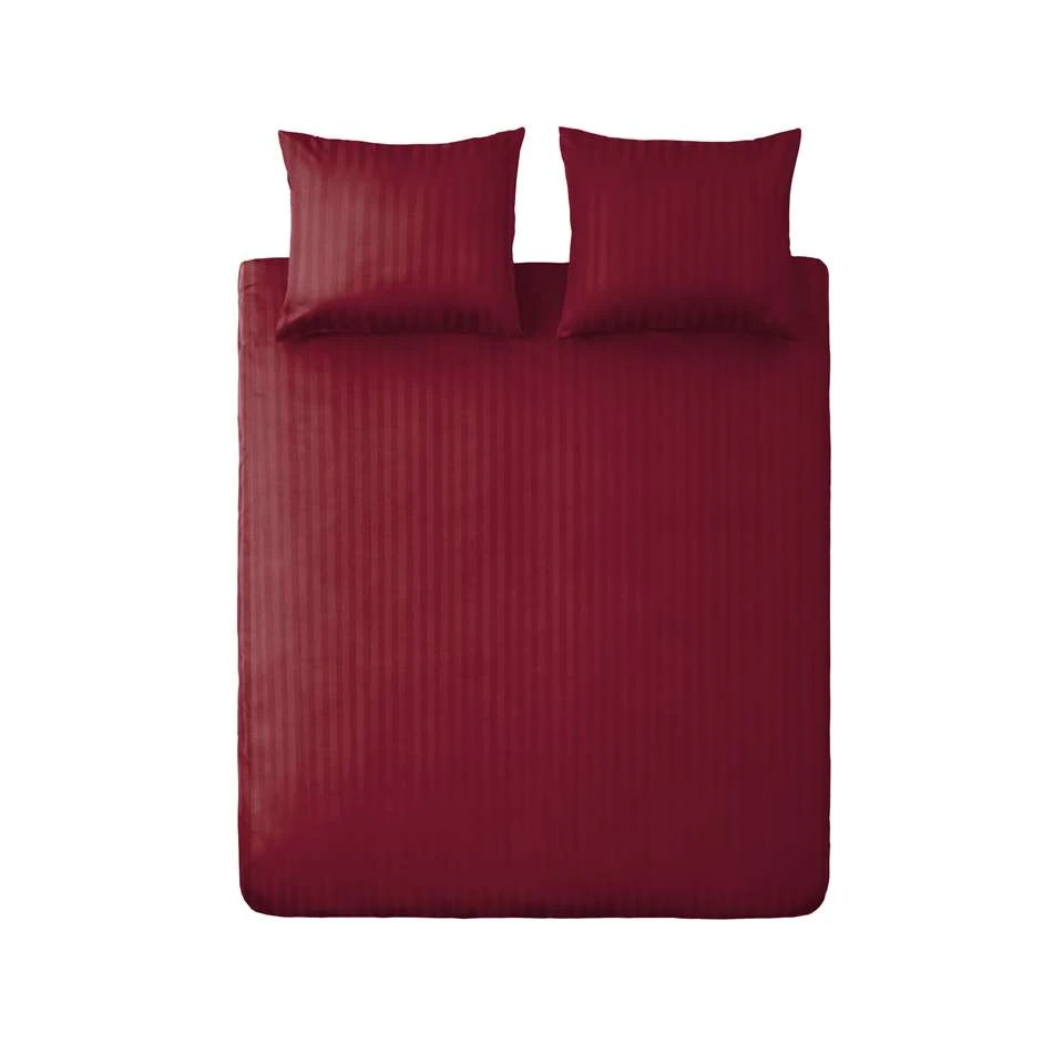 Ten Cate 100% Katoensatijnen Eenpersoons Dekbedovertrek - 140x200/220 - Rood 2 Ten Cate 100% Katoensatijnen Eenpersoons Dekbedovertrek - 140x200/220 - Rood - Afbeelding 2