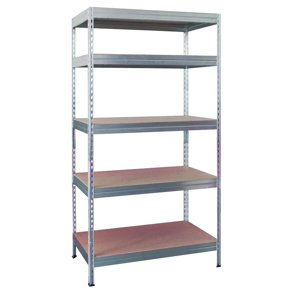 ERRO Stellingkast Met 5 Planken - Zilver - 90cm 1 ERRO Stellingkast Met 5 Planken - Zilver - 90cm