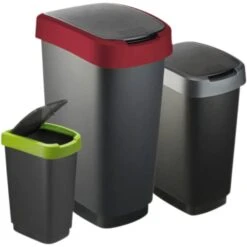 Rotho Afvalbak Twist 40 X 30 X 60 Cm 50 L Polypropyleen Zilver -Huishoudelijke Voorwerpen Winkel 1000024487 0110