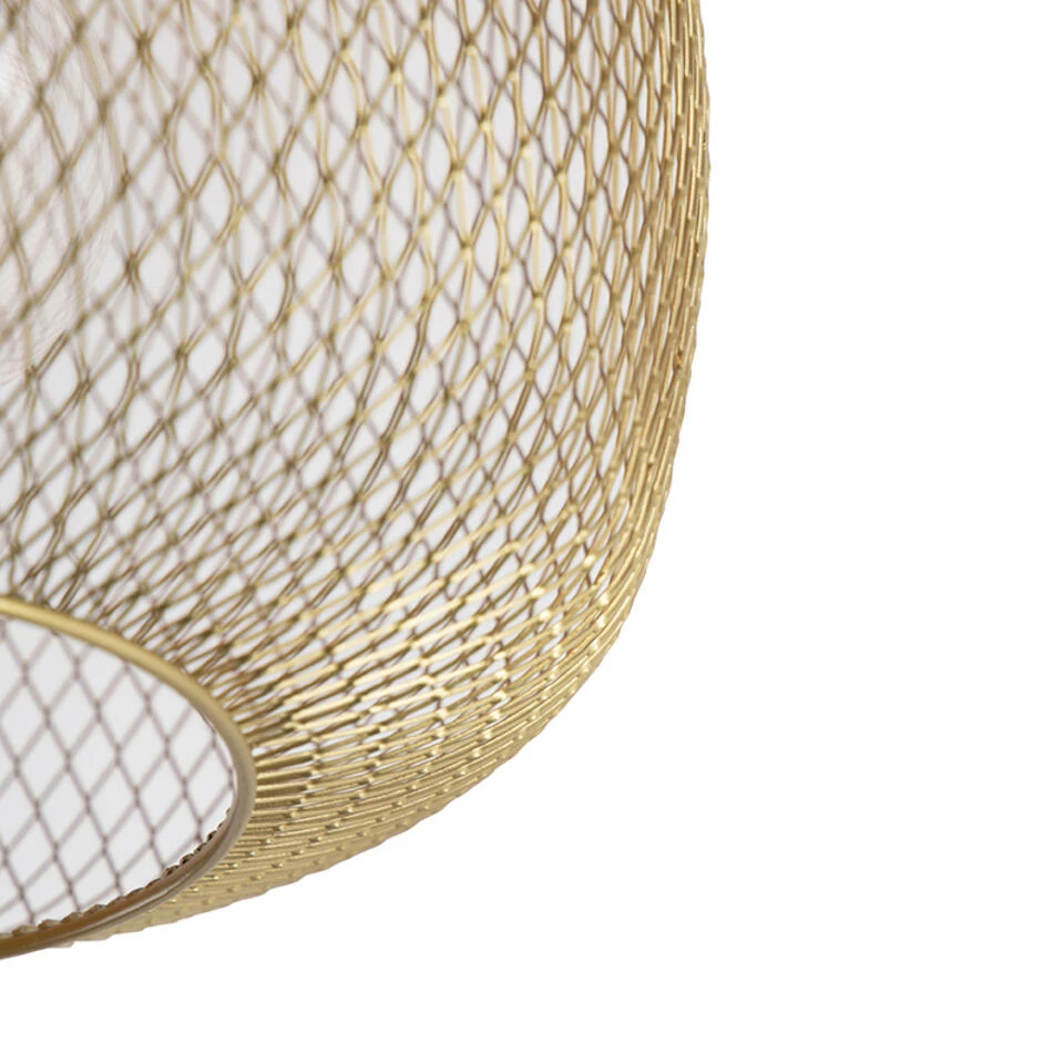 QAZQA Moderne Zwart Met Gouden Plafondlamp - Bliss Mesh 2 QAZQA Moderne Zwart Met Gouden Plafondlamp - Bliss Mesh - Afbeelding 2