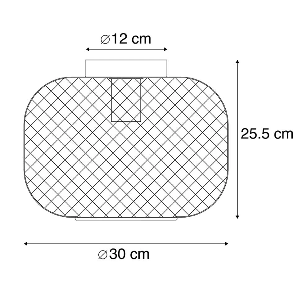 QAZQA Moderne Zwart Met Gouden Plafondlamp - Bliss Mesh 3 QAZQA Moderne Zwart Met Gouden Plafondlamp - Bliss Mesh - Afbeelding 3