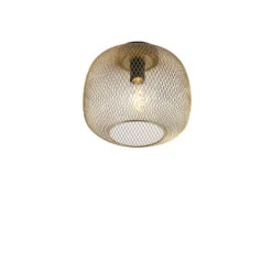QAZQA Moderne Zwart Met Gouden Plafondlamp - Bliss Mesh