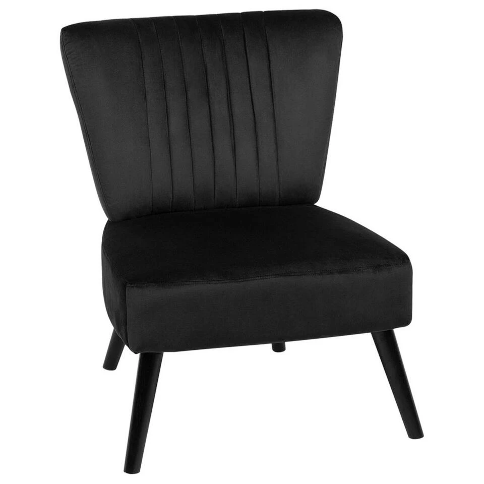 Beliani Fauteuil VAASA - Zwart Fluweel 1 Beliani Fauteuil VAASA - Zwart Fluweel