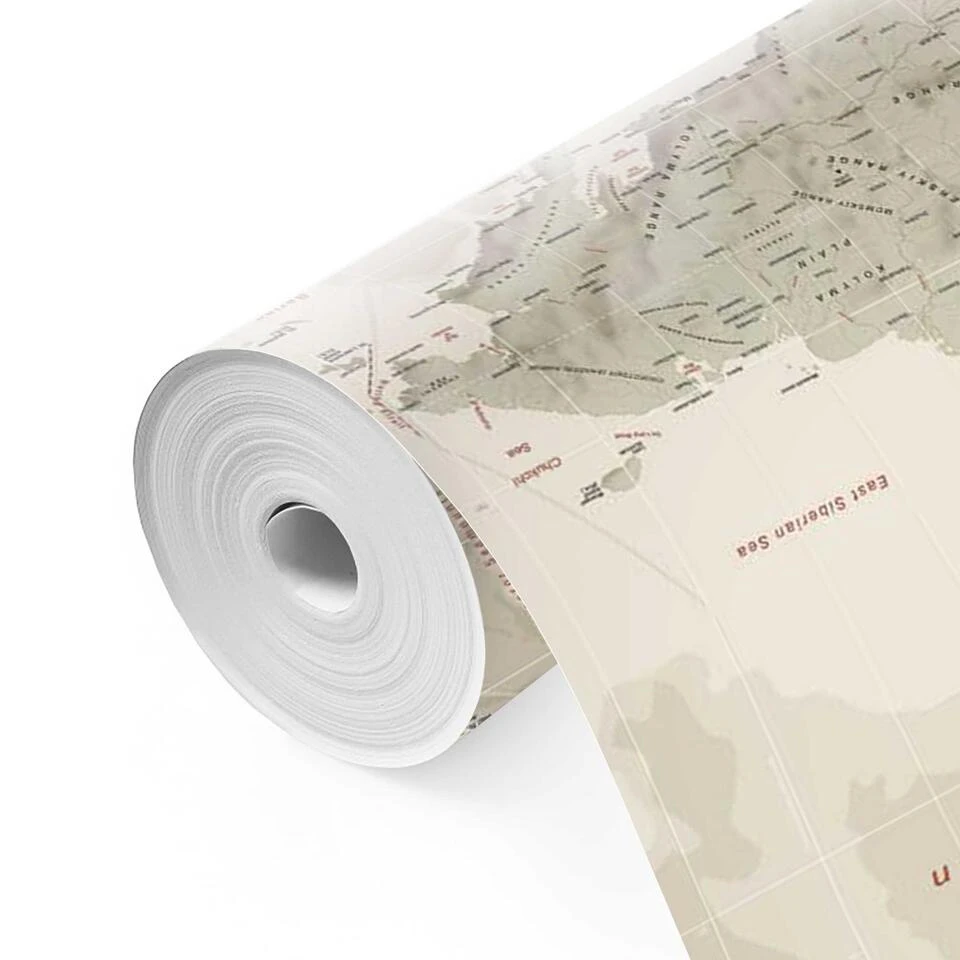 Fotobehang Wereldkaart 260x384 Cm Beige 4 Fotobehang Wereldkaart 260x384 Cm Beige - Afbeelding 4