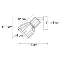 QAZQA Moderne Wandlamp Zwart Staal Verstelbaar - Botu 7 QAZQA Moderne Wandlamp Zwart Staal Verstelbaar - Botu -Huishoudelijke Voorwerpen Winkel 1000031272 0103
