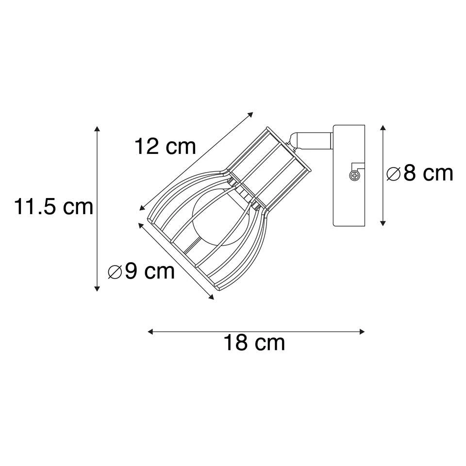 QAZQA Moderne Wandlamp Zwart Staal Verstelbaar - Botu 4 QAZQA Moderne Wandlamp Zwart Staal Verstelbaar - Botu - Afbeelding 4