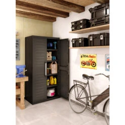 Keter Detroit XL Hoge Kast - 4 Planken - 89x54x182cm - Zwart 6 Keter Detroit XL Hoge Kast - 4 Planken - 89x54x182cm - Zwart -Huishoudelijke Voorwerpen Winkel 1000031553 0102