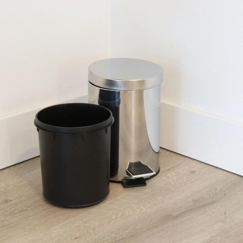 Orange85 Pedaalemmer 3 Liter Prullenbakje Badkamer Zilver RVS Toilet 2 Orange85 Pedaalemmer 3 Liter Prullenbakje Badkamer Zilver RVS Toilet - Afbeelding 2