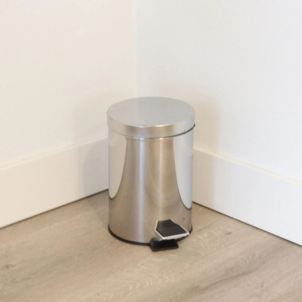 Orange85 Pedaalemmer 3 Liter Prullenbakje Badkamer Zilver RVS Toilet 3 Orange85 Pedaalemmer 3 Liter Prullenbakje Badkamer Zilver RVS Toilet - Afbeelding 3