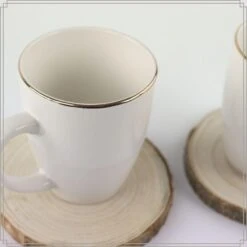 OTIX Mokken Set Wit Met Goud 200ml Porselein 6 Stuks DAISY -Huishoudelijke Voorwerpen Winkel 1000033122 0110