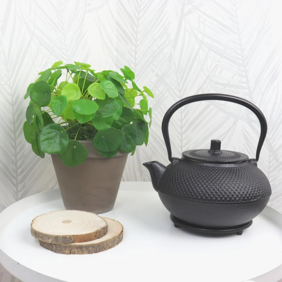 Orange85 Theepot Met Onderzetter Tetsubin Japans Theebus Zwart 1.5L Gietijzer 2 Orange85 Theepot Met Onderzetter Tetsubin Japans Theebus Zwart 1.5L Gietijzer - Afbeelding 2