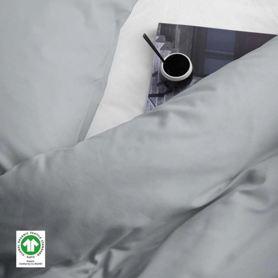 Damai Dekbedovertrek Organic Satijn Grey-1-persoons (140 X 200/220 Cm) 3 Damai Dekbedovertrek Organic Satijn Grey-1-persoons (140 X 200/220 Cm) - Afbeelding 3