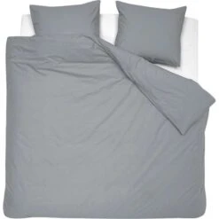 Damai Dekbedovertrek Organic Satijn Grey-1-persoons (140 X 200/220 Cm)