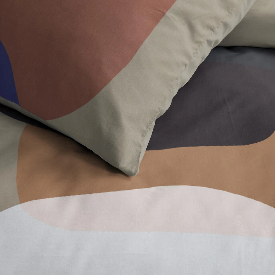 Damai Dekbedovertrek Miro - Katoen - 240x200/220 Cm - Warm Grey 3 Damai Dekbedovertrek Miro - Katoen - 240x200/220 Cm - Warm Grey - Afbeelding 3