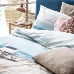 Cinderella Dekbedovertrek Ameland - Satijn - 240x200/220 Cm - Blue -Huishoudelijke Voorwerpen Winkel 1000035188 0102