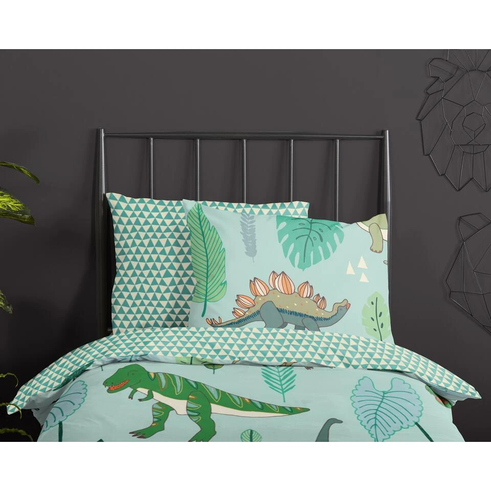 Good Morning Dekbedovertrek "Prehistory" - Groen - (140x220 Cm) 4 Good Morning Dekbedovertrek "Prehistory" - Groen - (140x220 Cm) - Afbeelding 4