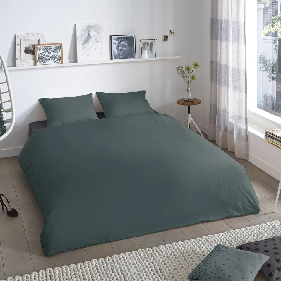 Good Morning Dekbedovertrek "Uni D.Green" - Groen - (240x220 Cm) 2 Good Morning Dekbedovertrek "Uni D.Green" - Groen - (240x220 Cm) - Afbeelding 2