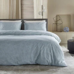 Damai Dekbedovertrek Ebba - Biologisch Katoen - 260x200/220 Cm - Soft Blue -Huishoudelijke Voorwerpen Winkel 1000038146 0102