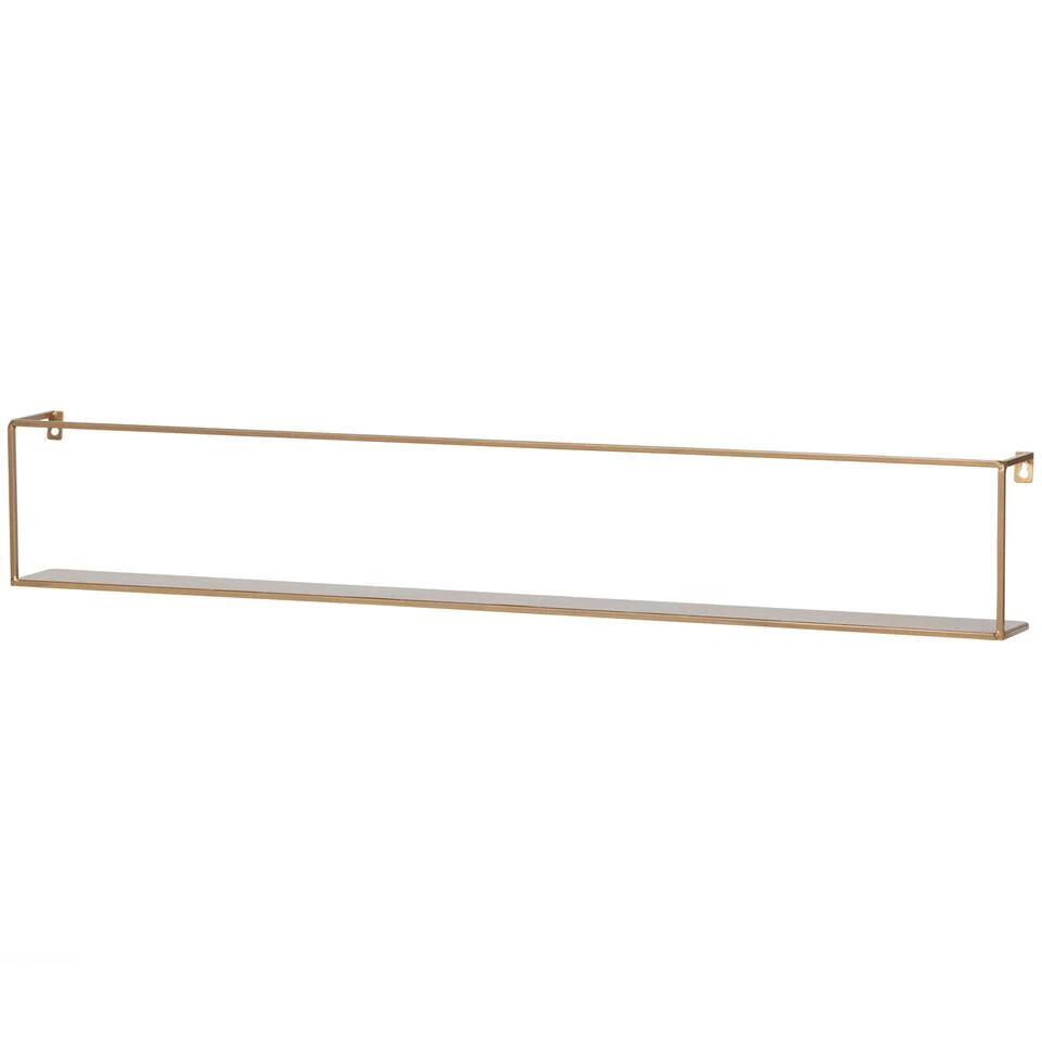 WOOOD Meert Wandplank - Metaal - Goud - 16x100x8 1 WOOOD Meert Wandplank - Metaal - Goud - 16x100x8