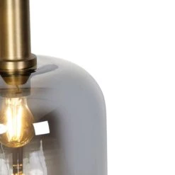 QAZQA Design Hanglamp Zwart Met Goud Met Smoke Glas - Zuzanna 7 QAZQA Design Hanglamp Zwart Met Goud Met Smoke Glas - Zuzanna -Huishoudelijke Voorwerpen Winkel 1000039506 0103