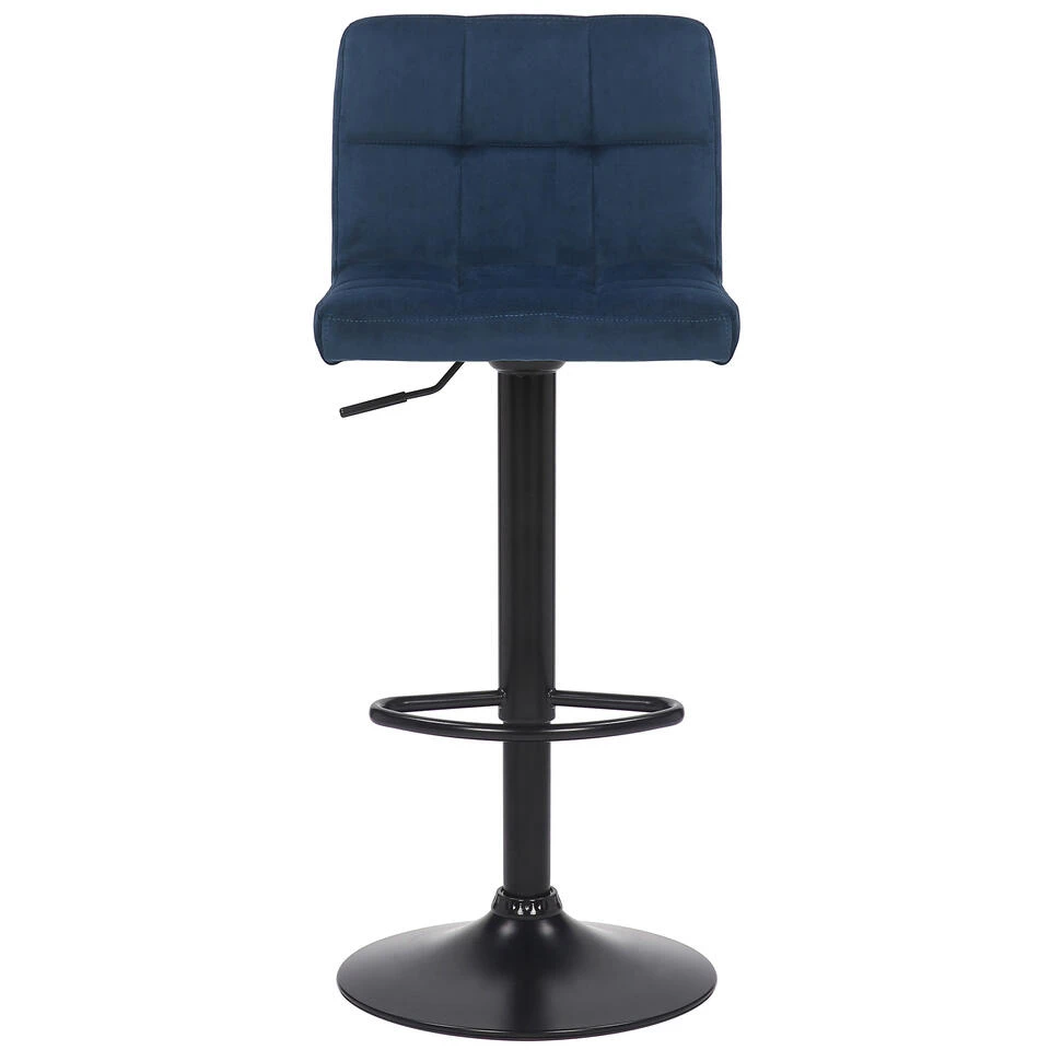 CLP Barkruk Feni Fluweel - Blauw 2 CLP Barkruk Feni Fluweel - Blauw - Afbeelding 2