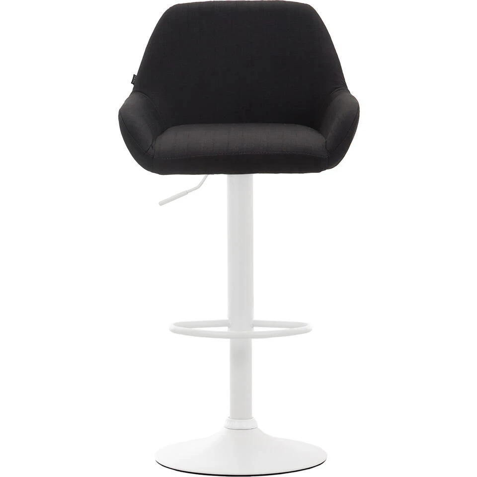 CLP Barkruk Braga Wit Frame Stof - Zwart 2 CLP Barkruk Braga Wit Frame Stof - Zwart - Afbeelding 2