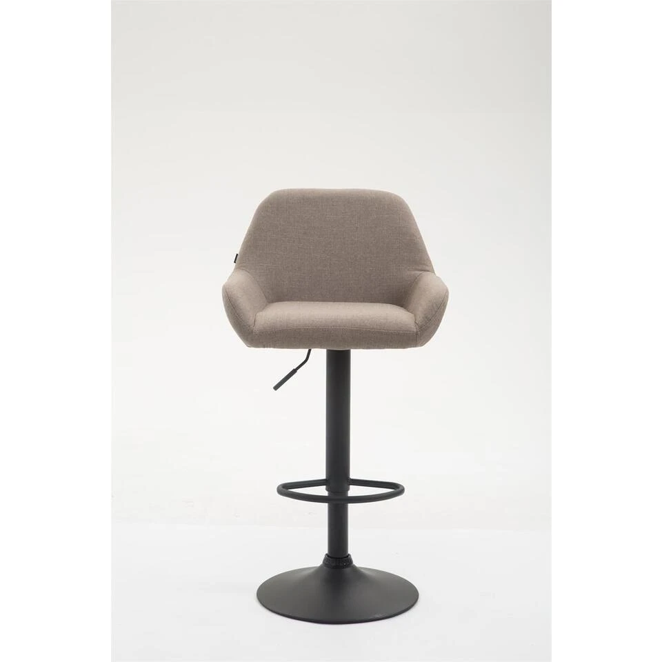 CLP Barkruk Braga Zwart Frame Stof - Taupe 2 CLP Barkruk Braga Zwart Frame Stof - Taupe - Afbeelding 2