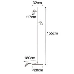 QAZQA Landelijke Vloerlamp Zwart Met Hout - Jelle 6 QAZQA Landelijke Vloerlamp Zwart Met Hout - Jelle -Huishoudelijke Voorwerpen Winkel 1000043896 0102